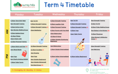 Term 4 Timetable